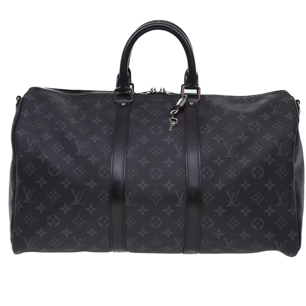 Louis Vuitton Monogram Eclipse Keepall Bandouliere 45 Travel Bag Black